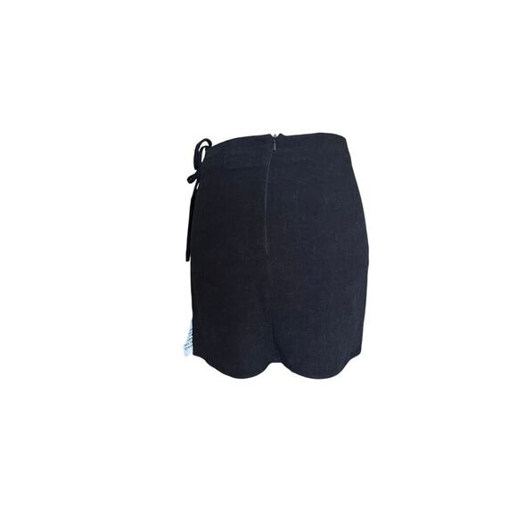ASOS Topshop Linen Blend Side-Tie Black Mini Skirt, size 2, NWT! - Picture 2 of 8